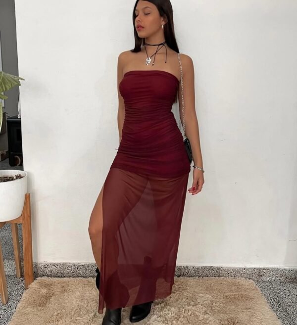 VESTIDO MICROTULL LARGO