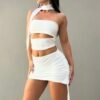 Conjunto Straples + pollera + lazo