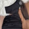 Vestido manga tull