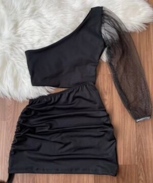 Vestido manga tull