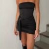 Vestido Straples lazo