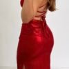 Vestido metalizado largo