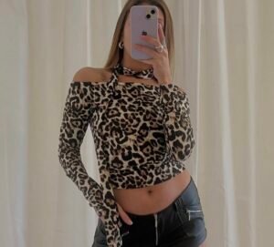 Top animal print + lazo