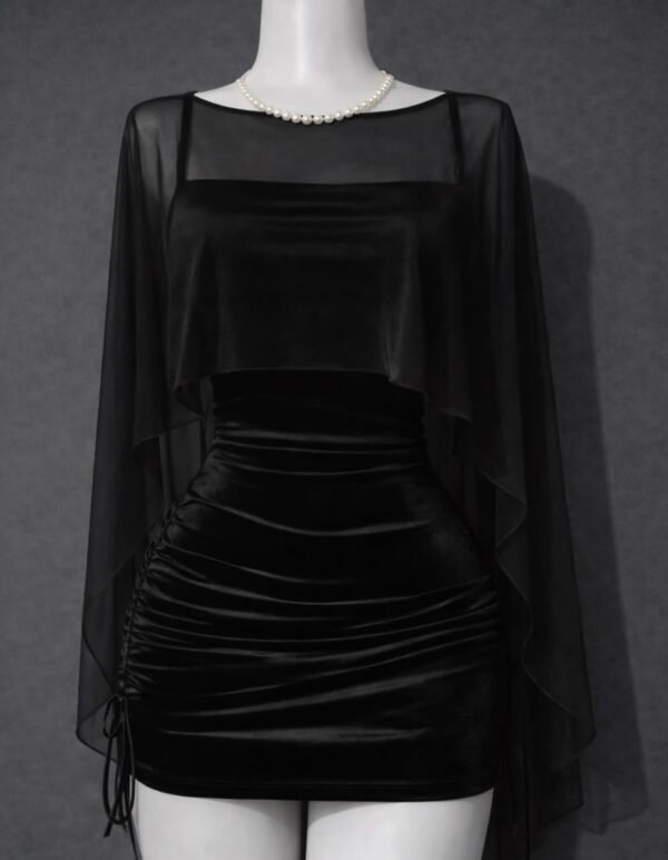 Vestido terciopelo + top microtull