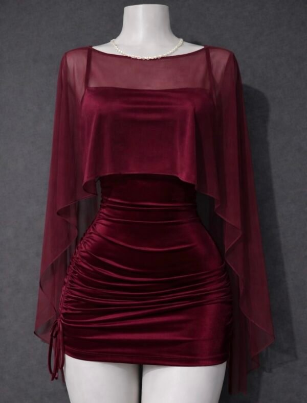 Vestido terciopelo + top microtull