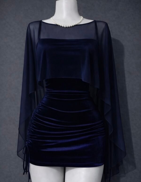 Vestido terciopelo + top microtull