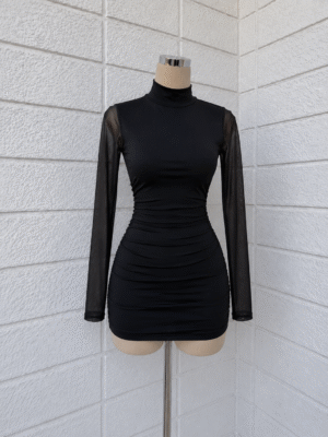 Vestido mangas microtull