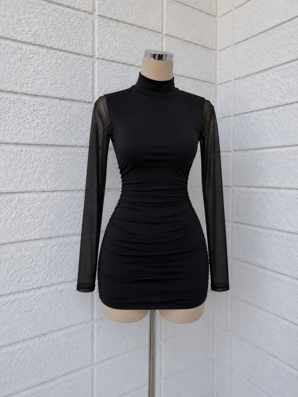 Vestido mangas microtull