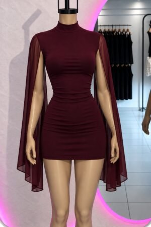 Vestido mangas microtull